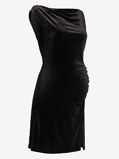 Maternity Asymmetrical Shoulder Mini Dress