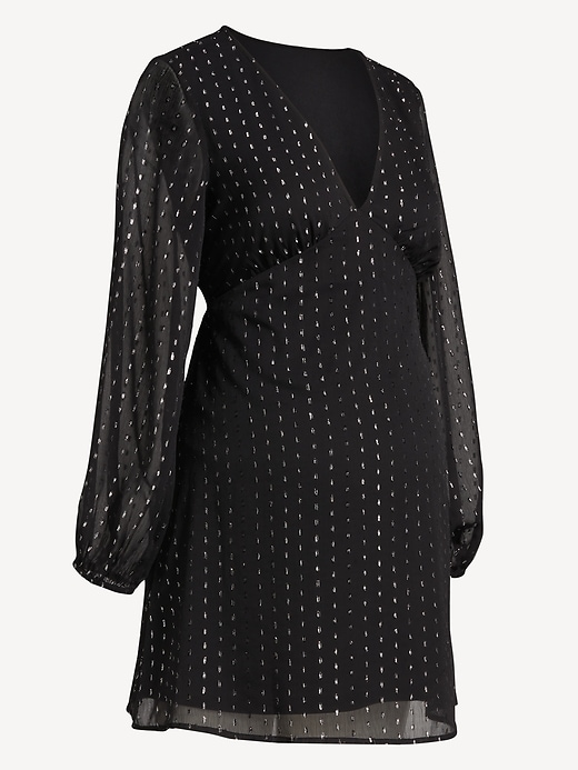 Image number 4 showing, Maternity Textured Long-Sleeve Mini Dress