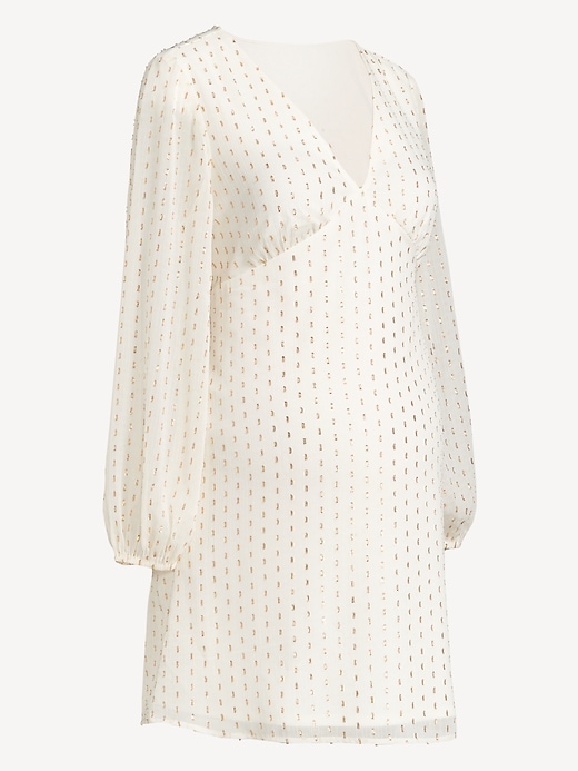 Image number 2 showing, Maternity Textured Long-Sleeve Mini Dress