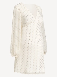 Image number 2 showing, Maternity Textured Long-Sleeve Mini Dress
