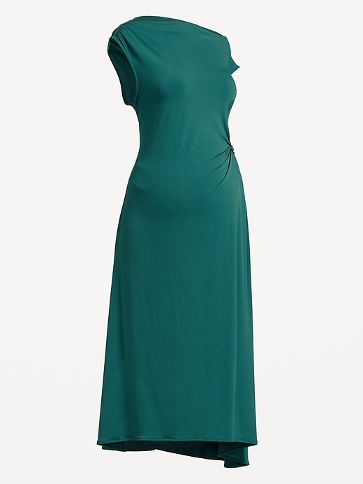 Image number 2 showing, Maternity Asymmetrical Twist Drape Dress