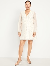 Image number 1 showing, Maternity Textured Long-Sleeve Mini Dress