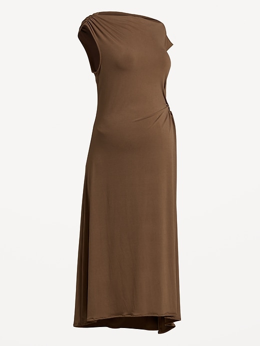 Image number 2 showing, Maternity Asymmetrical Twist Drape Dress