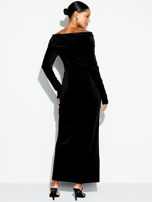 Image number 2 showing, The Occasion by Old Navy Velvet Off-Shoulder Maxi Dress