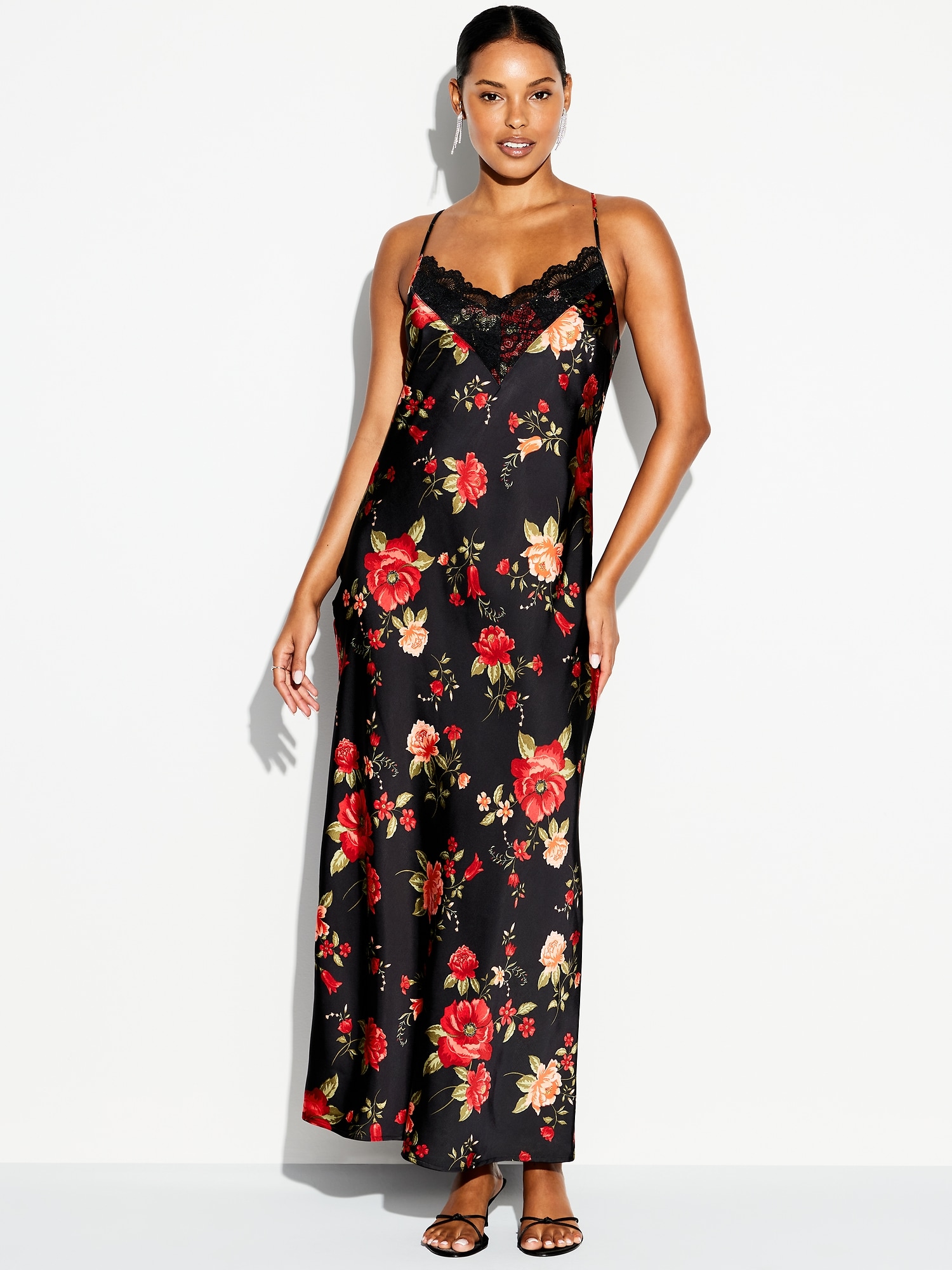 The Occasion by Old Navy Satin V-Neck Maxi Dress