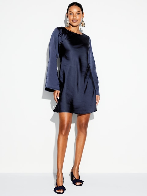 The Occasion by Old Navy Satin Flare-Sleeve Mini Dress - In The Navy