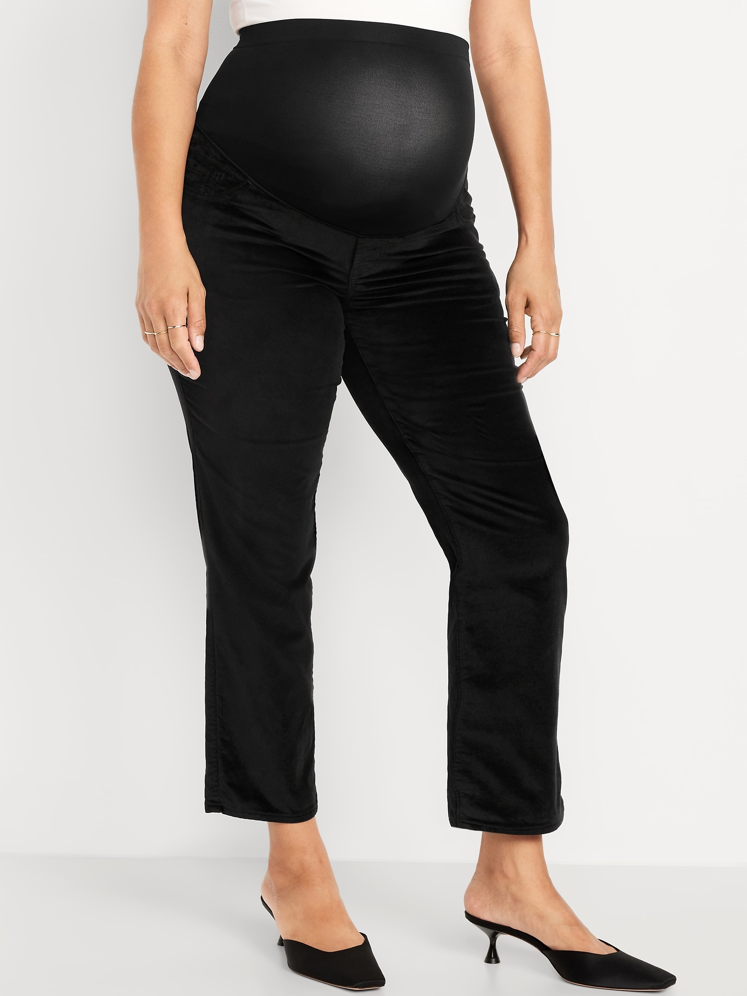 Maternity Full-Panel OG Straight Velvet Pants