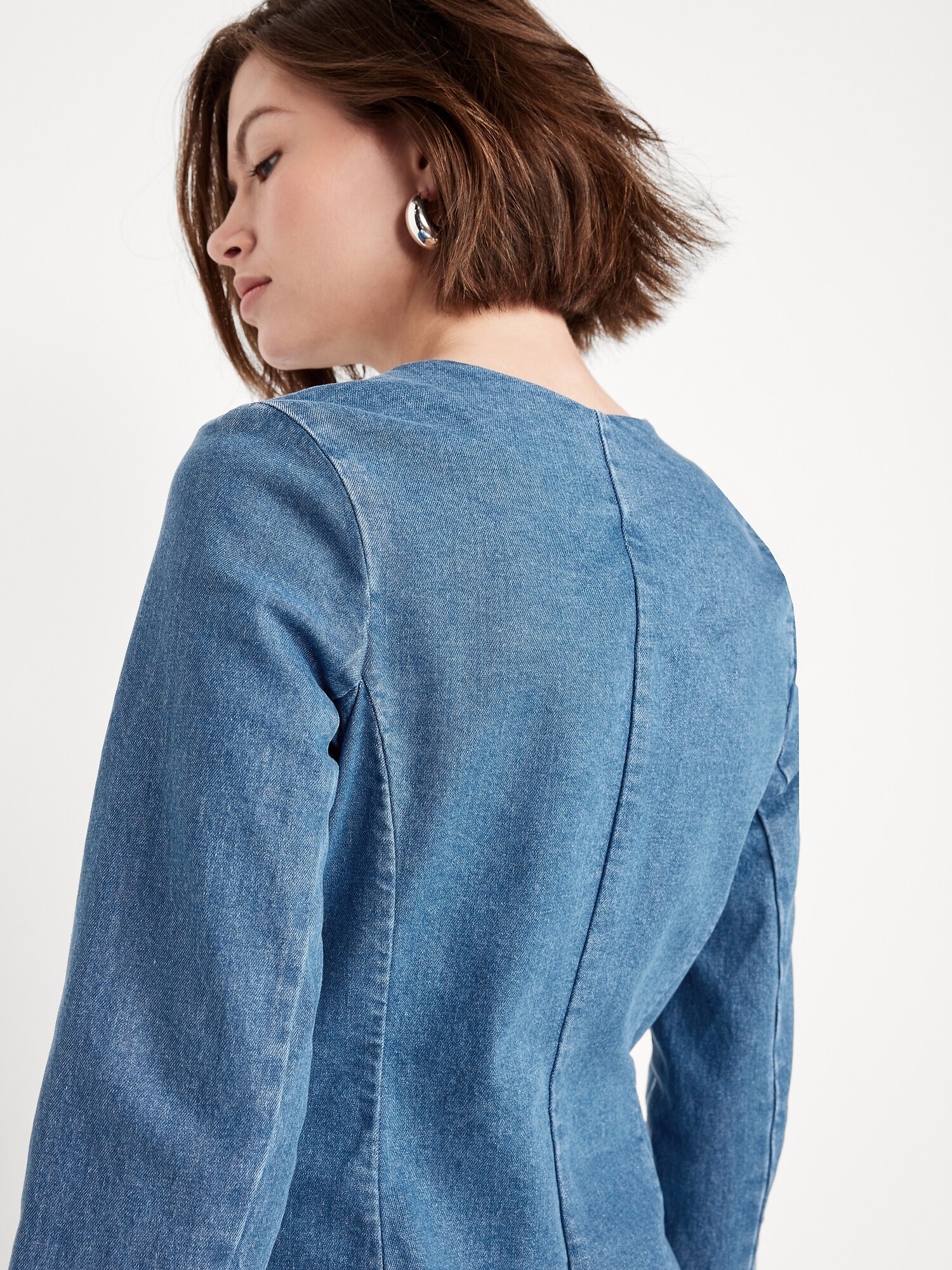 Женский пиджак Old Navy Fitted Long Blazer, цвет: Средняя варка — фото 6
