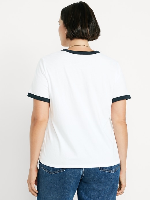 Image number 7 showing, EveryWear Crew-Neck Logo-Graphic Ringer T-Shirt
