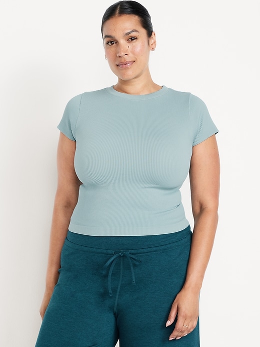 Image number 7 showing, Exhale Seamless Fitted Rib T-Shirt