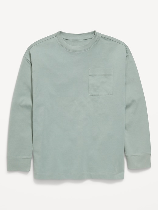 Image number 1 showing, Oversized Long-Sleeve Pocket T-Shirt for Boys