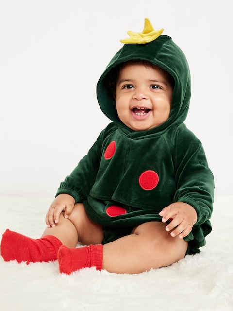 Unisex Holiday Tree Costume Hooded One-Piece Romper for Baby - Christmas Tree