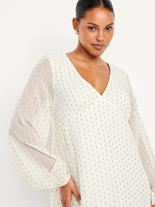 Image number 6 showing, V-Neck Swiss Dot Mini Dress