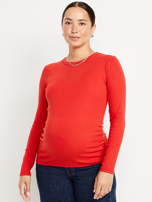 Image number 1 showing, Maternity Snug Crew-Neck T-Shirt