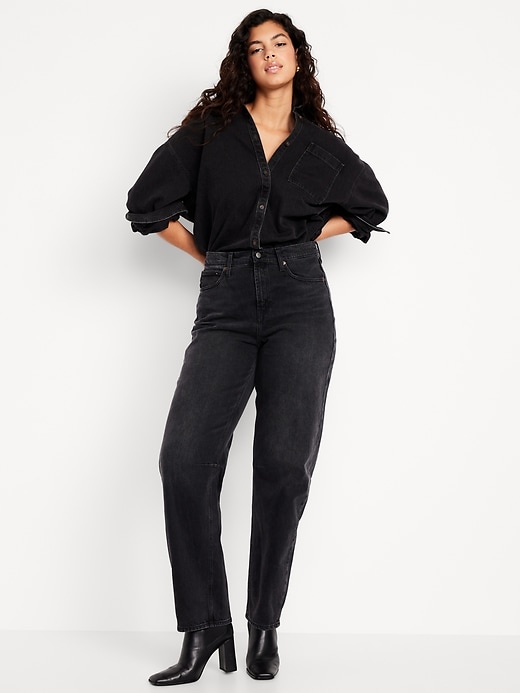 Image number 5 showing, High-Waisted Barrel Jeans