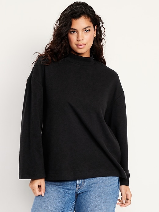 Image number 5 showing, Cozy Mock-Neck Tunic Sweater