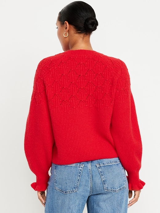 Image number 2 showing, Loose Crew-Neck Cropped Sweater