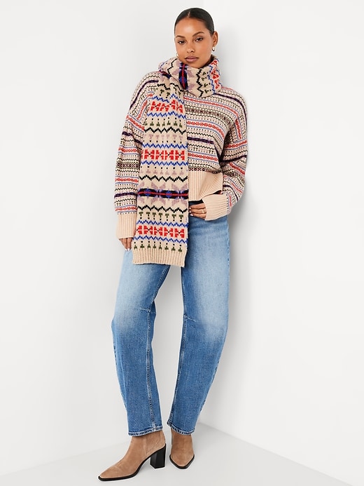 SoSoft Mock-Neck Fair Isle Sweater