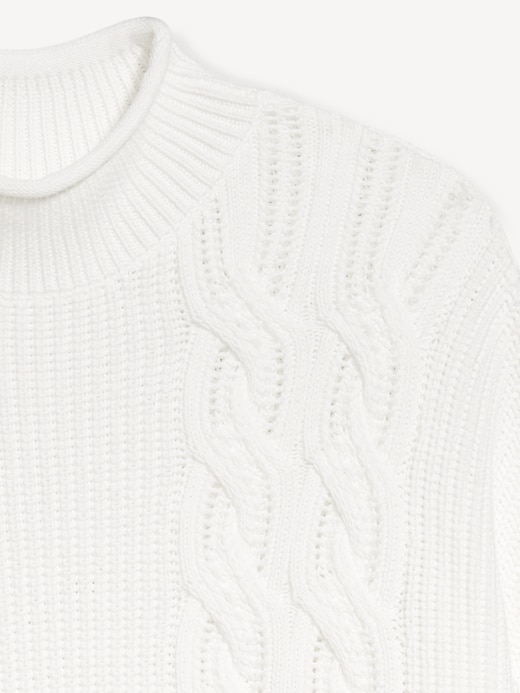 Image number 6 showing, Seaside Cotton Roll-Neck Cable-Knit Sweater