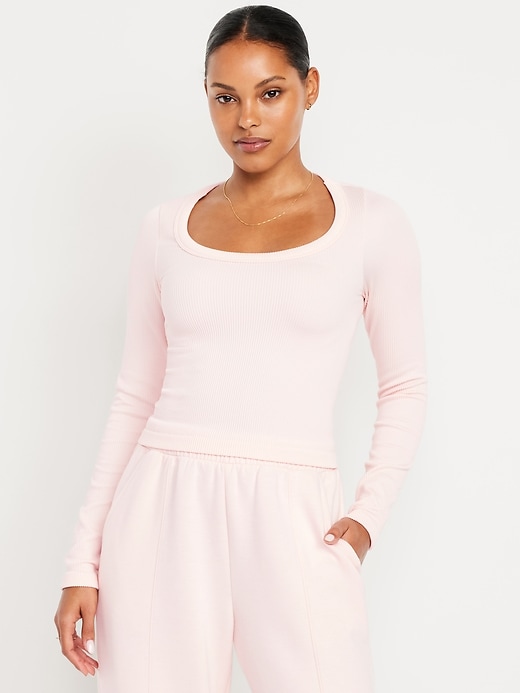 Image number 1 showing, Exhale Seamless Fitted Rib T-Shirt