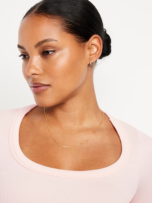 Image number 4 showing, Exhale Seamless Fitted Rib T-Shirt