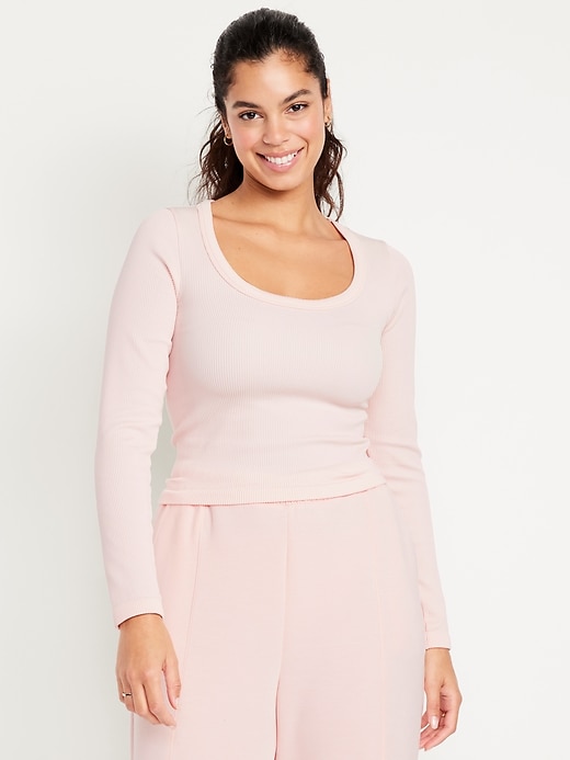 Image number 5 showing, Exhale Seamless Fitted Rib T-Shirt