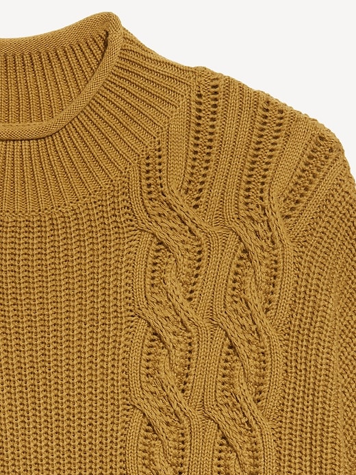 Image number 6 showing, Seaside Cotton Roll-Neck Cable-Knit Sweater