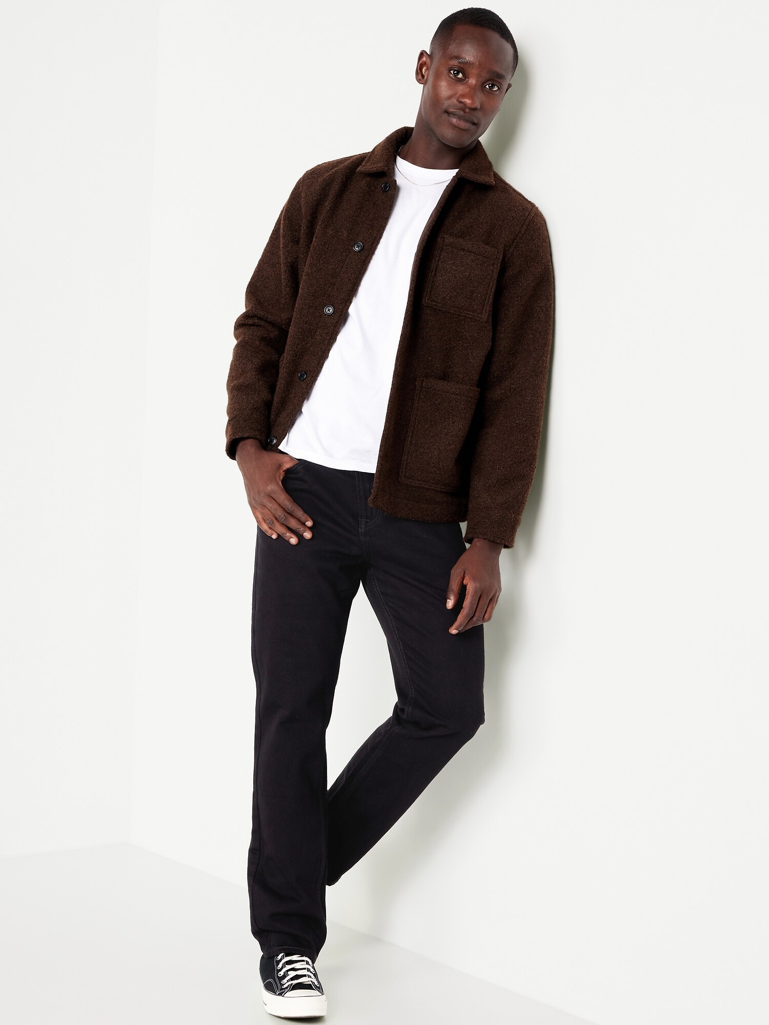 Мужские джинсы Old Navy Structured Straight Non-Stretch, цвет: Чёрный — фото 3