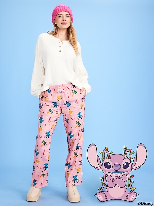 Image number 1 showing, Old Navy x Disney Mid-Rise Printed Flannel Pajama Pants for Women
