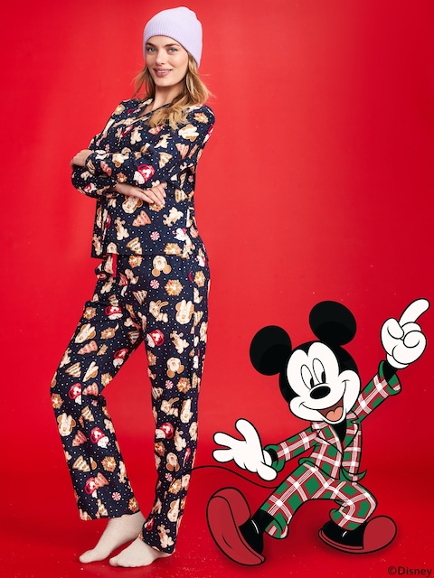 Old Navy x Disney Mickey Mouse & Friends Printed Flannel Pajama Set for Women - Disney Cookies Party (Match The Fam!)