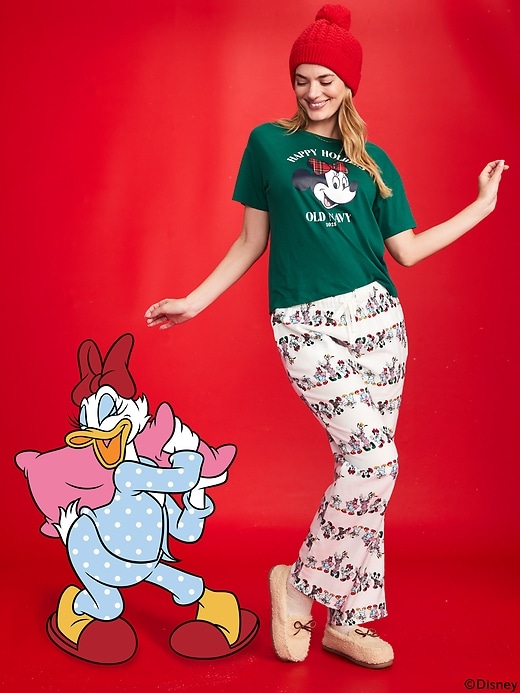 Image number 1 showing, Old Navy x Disney Mid-Rise Printed Flannel Pajama Pants for Women
