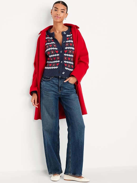 Image number 3 showing, SoSoft Crew-Neck Printed Cardigan Sweater