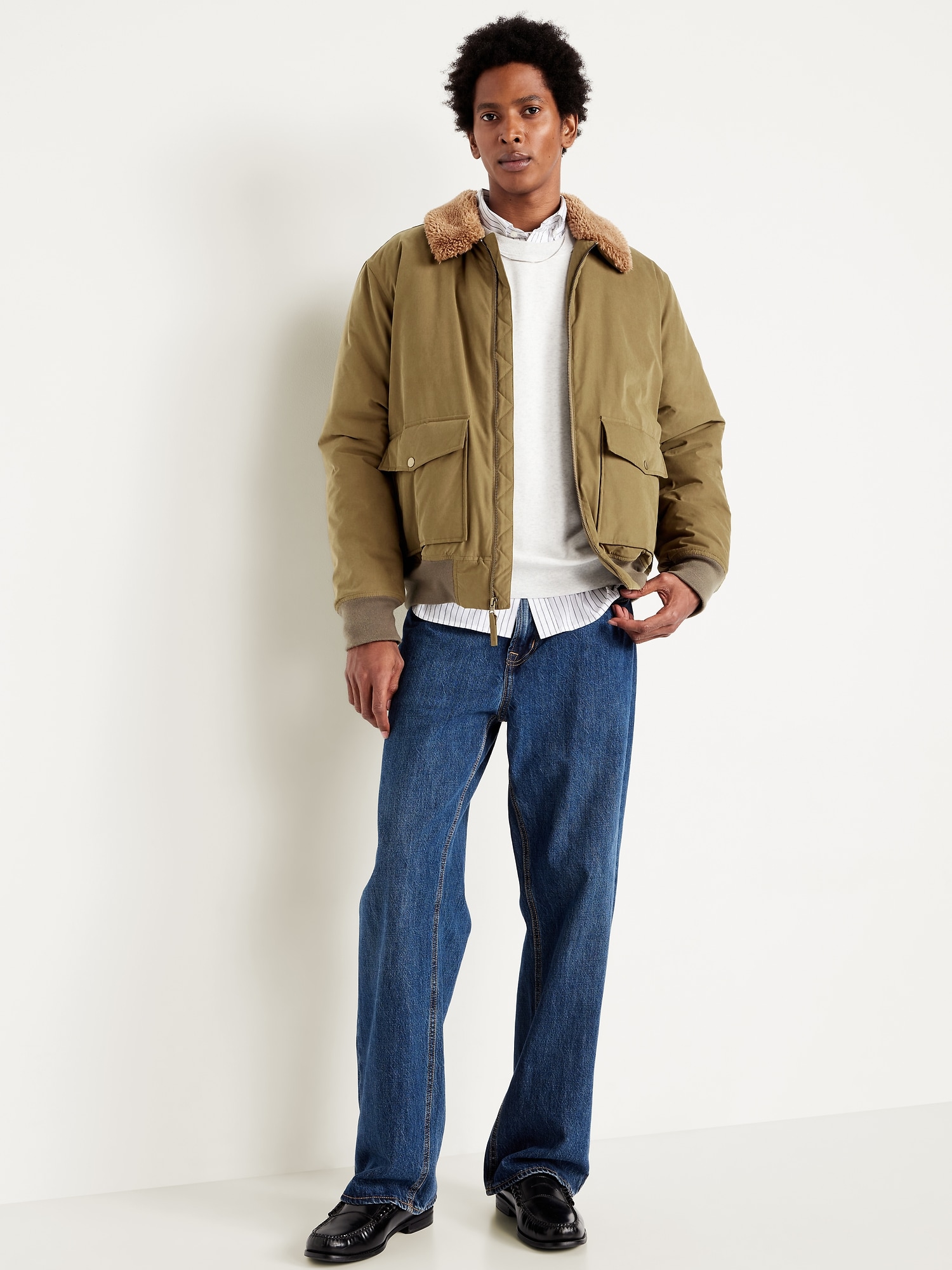 Water-Resistant Aviator Bomber Jacket