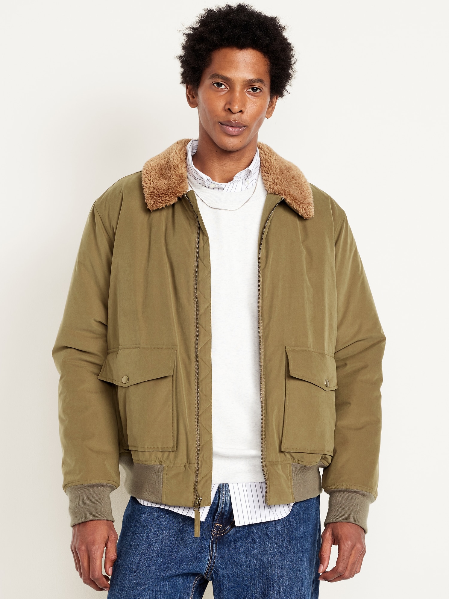 Water-Resistant Aviator Bomber Jacket