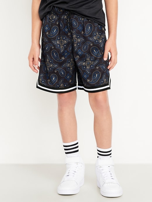 Image number 3 showing, Printed Mesh Basketball Shorts for Boys (At Knee)