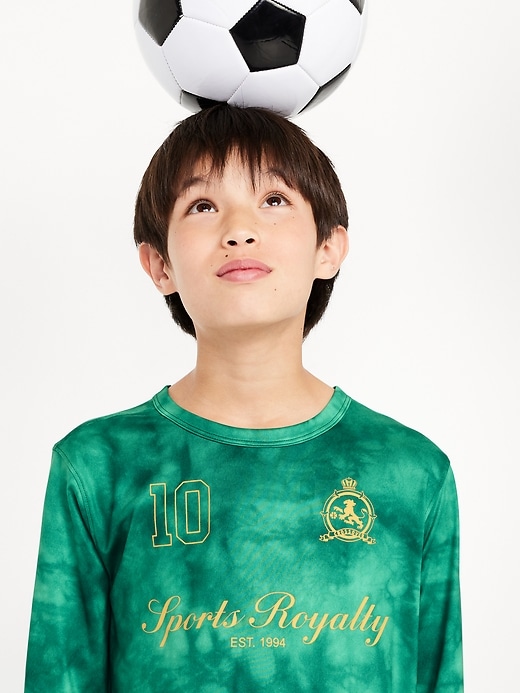 Image number 1 showing, CloudMotion Long-Sleeve Graphic Performance T-Shirt for Boys