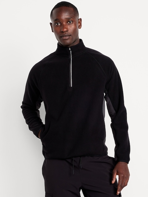 Cozy Microfleece Run Quarter Zip - Black Jack