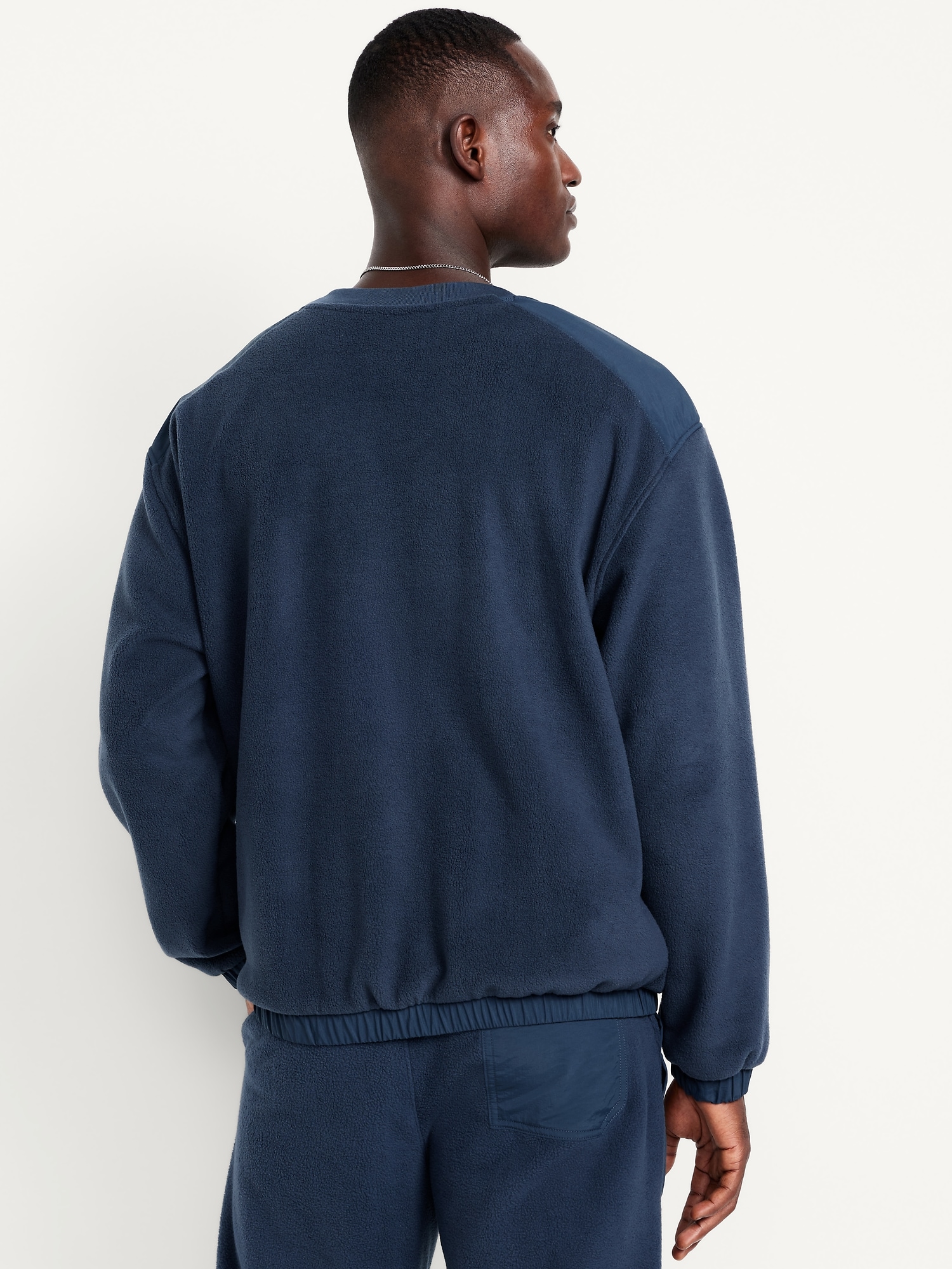 Oversized Microfleece Utility Pocket Crew-Neck | Old Navy