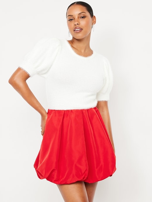 Image number 3 showing, Taffeta Bubble Mini Skirt