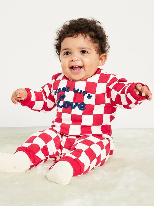 Image number 1 showing, Printed Fleece One-Piece for Baby