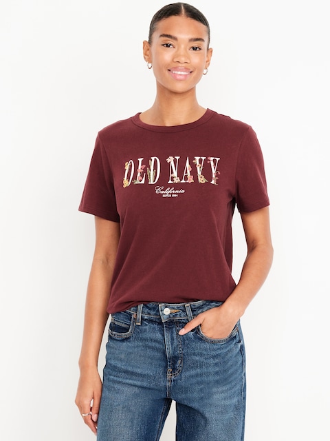 Crew-Neck Logo-Graphic T-Shirt - Clove