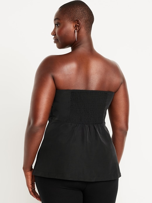 Image number 6 showing, Beaded Taffeta Peplum Tube Top