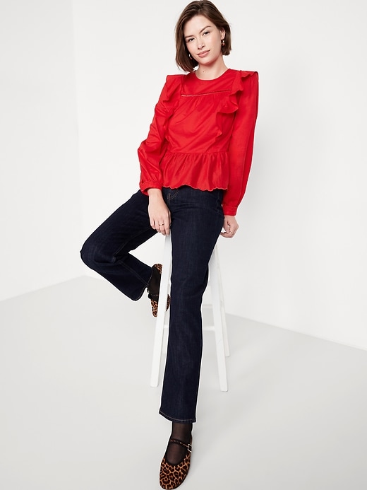 Image number 3 showing, High-Neck Ruffle Peplum Top