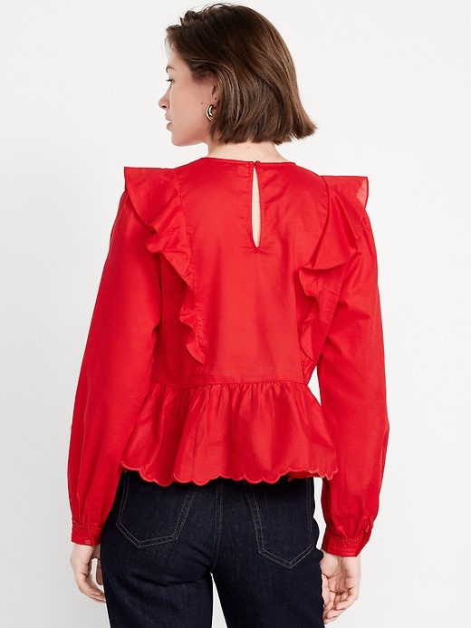 Image number 2 showing, High-Neck Ruffle Peplum Top