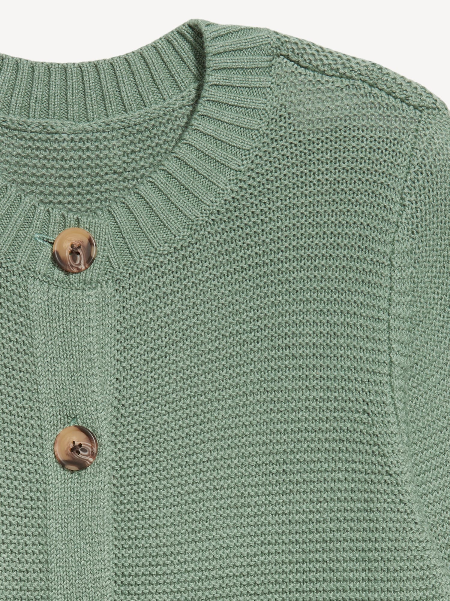 Seaside Cotton Garter-Knit Cardigan Sweater