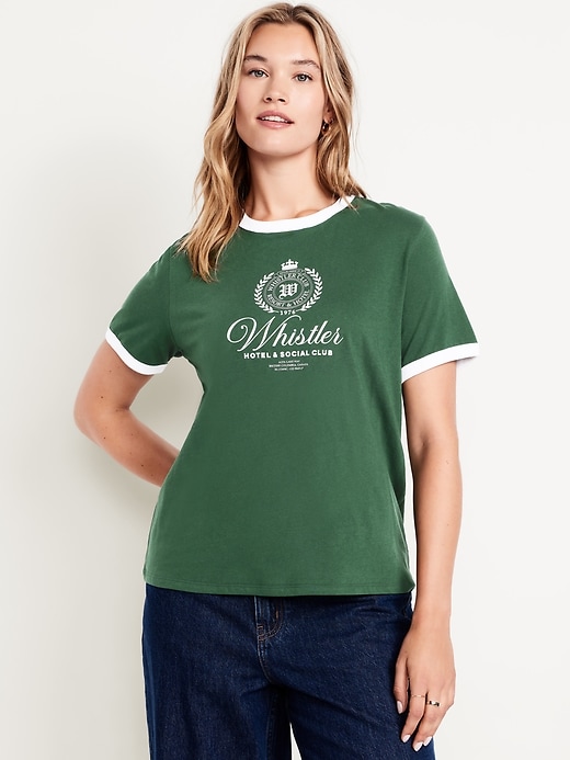 Image number 6 showing, EveryWear Crew-Neck Graphic Ringer T-Shirt