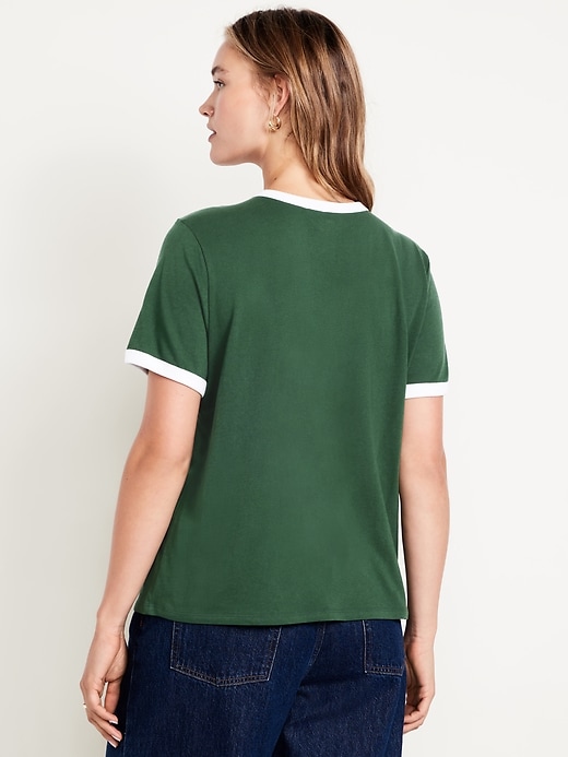 Image number 7 showing, EveryWear Crew-Neck Graphic Ringer T-Shirt