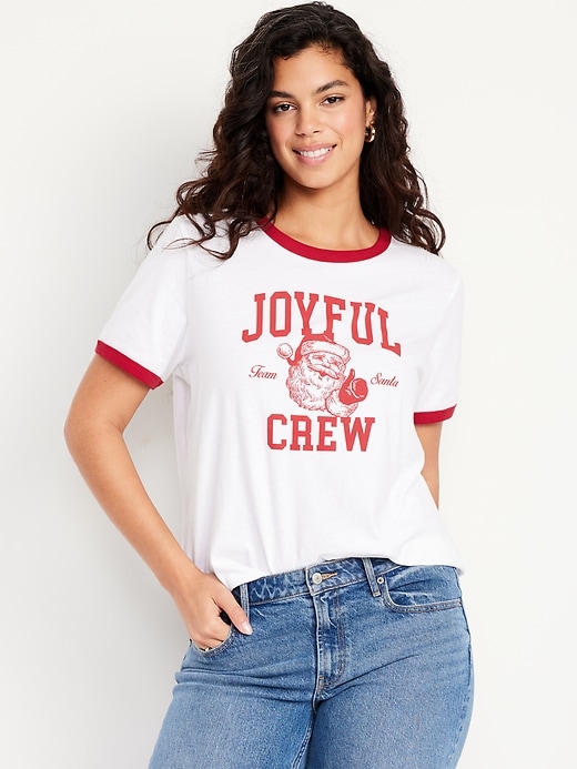Image number 6 showing, EveryWear Crew-Neck Graphic Ringer T-Shirt