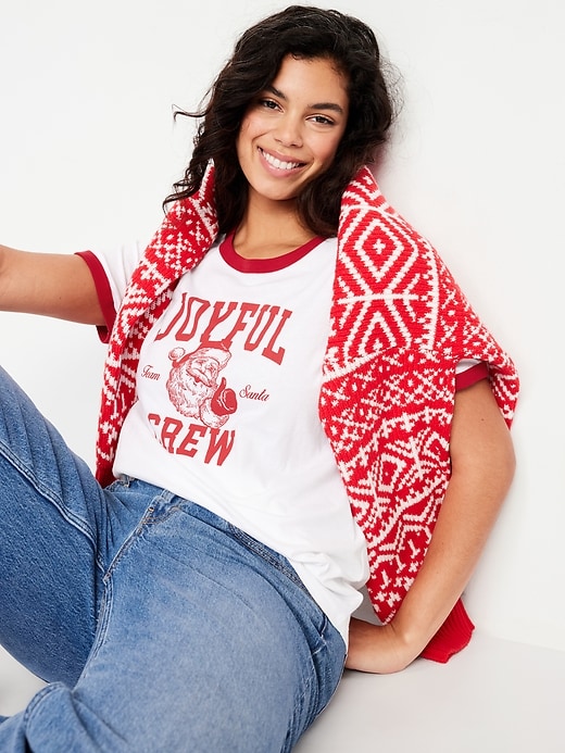 Image number 3 showing, EveryWear Crew-Neck Graphic Ringer T-Shirt