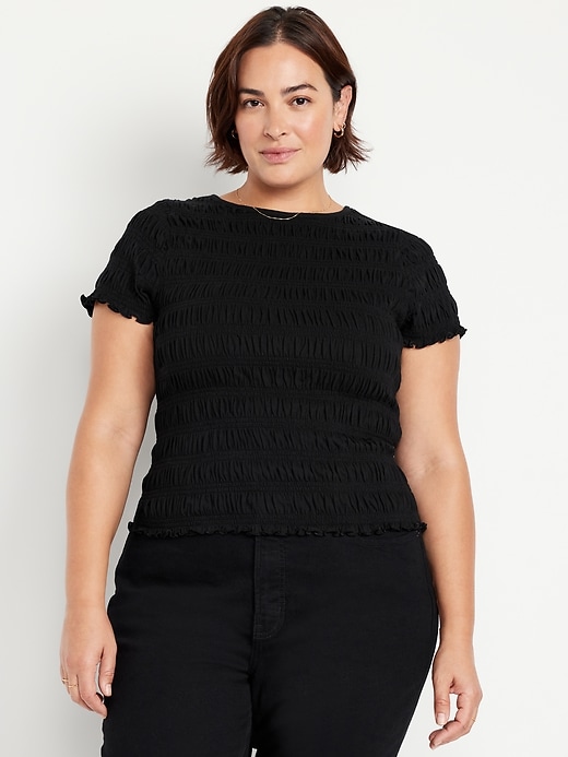 Image number 7 showing, Slit-Neck Smocked Top